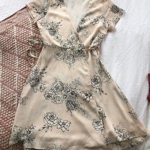 Lush light pink wrap dress